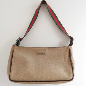 Authentic Preowned Gucci Beige Sherry Line Shoulder Bag